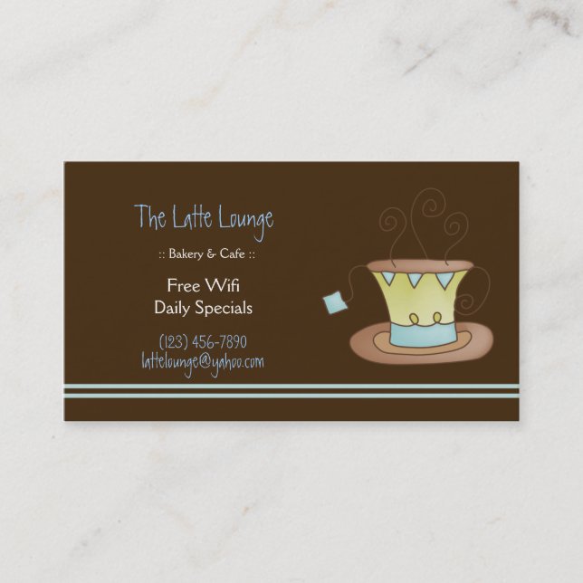 Coffee Bakery Shoppe Business Card (Front)