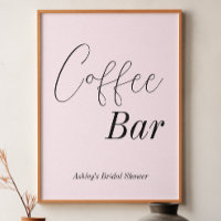 Coffee Bar Blush Pink Wedding Shower  