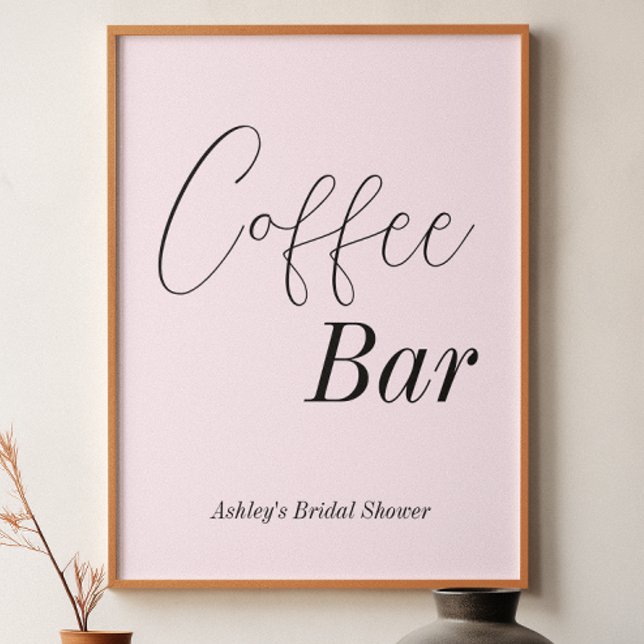 Coffee Bar Blush Pink Wedding Shower   Poster (Creator Uploaded)