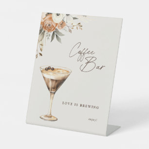 Coffee Bar Bridal Shower Espresso Martini Pedestal Sign