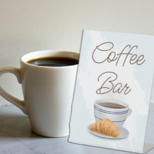 Coffee Bar Bridal Shower Pedestal Sign