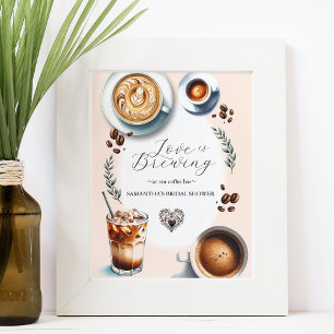 Coffee Bar Bridal Shower Tabletop Sign