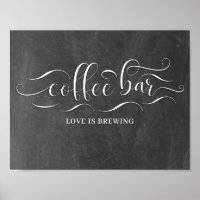 Coffee Bar Chalkboard Wedding Day Sign