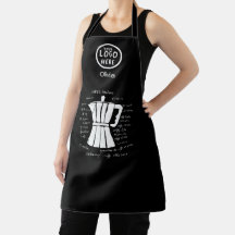 Coffee bar Italian moka pot custom logo black