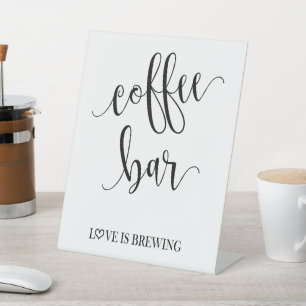 Coffee Bar Pedestal Wedding Sign