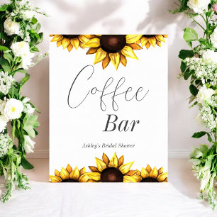 Coffee Bar Sunflower Wedding Bridal Shower Poster