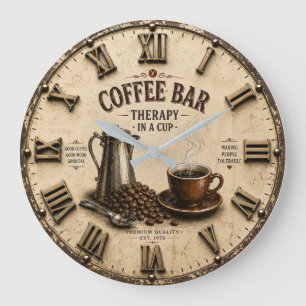 Coffee Bar Therapy Large Clock