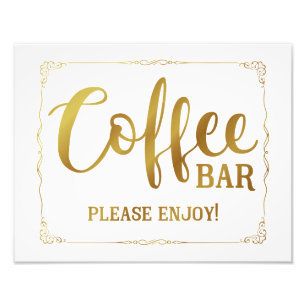 coffee bar wedding sign black