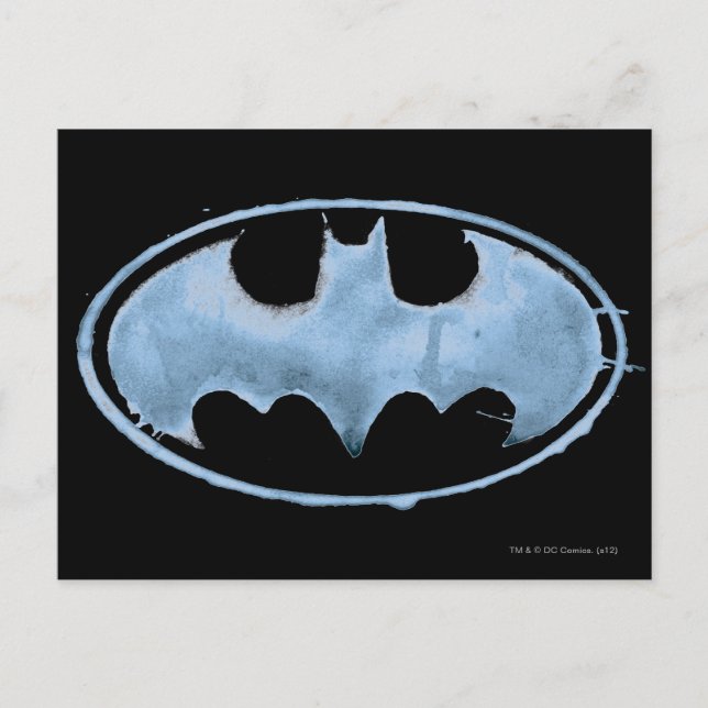 Coffee Bat Symbol - Blue Postcard (Front)