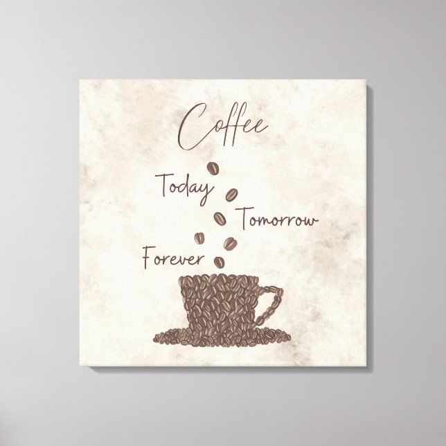 Coffee Bean Art Stretched Canvas Print (Front)