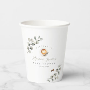 Coffee bean baby shower paper cups