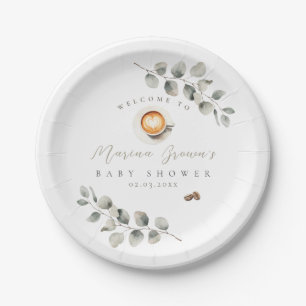 Coffee bean baby shower  paper plate
