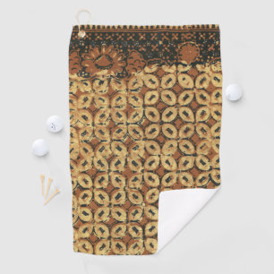 Coffee Bean Batik Art Pattern Design Golf Towel