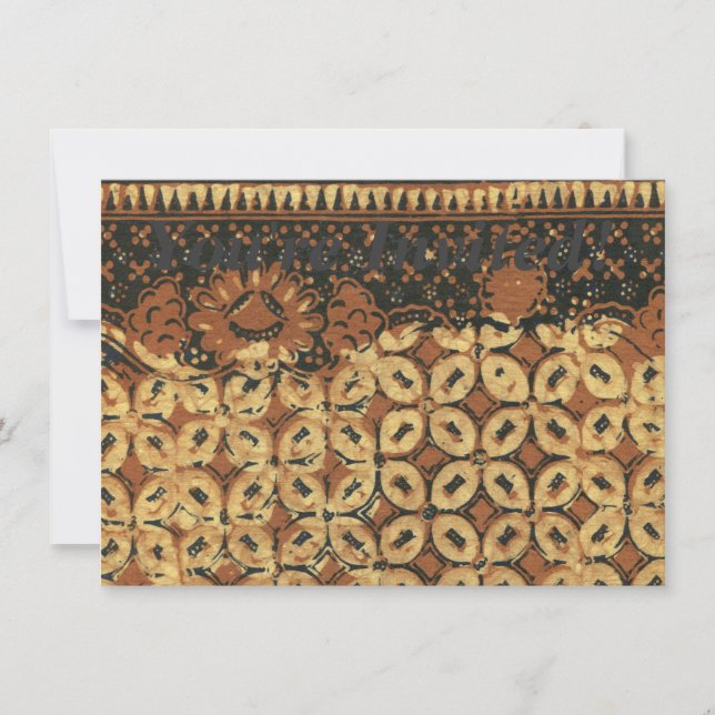 Coffee Bean Batik Art Pattern Design Invitation (Front)