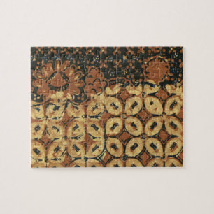 Coffee Bean Batik Art Pattern Design Jigsaw Puzzle