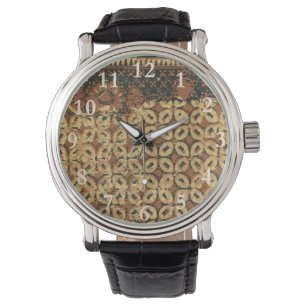Coffee Bean Batik Art Pattern Design Watch