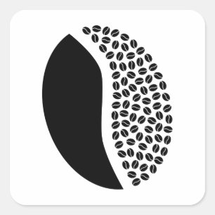 coffee bean beans square sticker