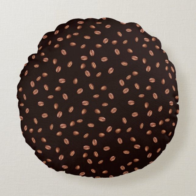 Coffee Bean Bliss Round Cushion (Front)