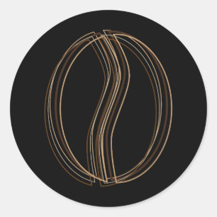coffee bean blur classic round sticker