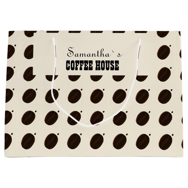 Coffee Bean Branded Business Professional  Large Gift Bag (Front)