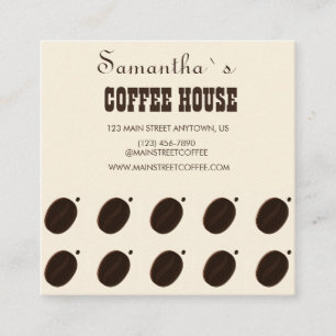 Coffee Bean Branded Business Professional Square Business Card