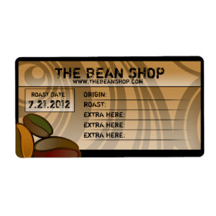 Coffee Bean Custom Coffee Labels