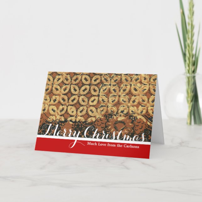 Coffee Bean Earthy Boho Rustic Holiday Card (Front)