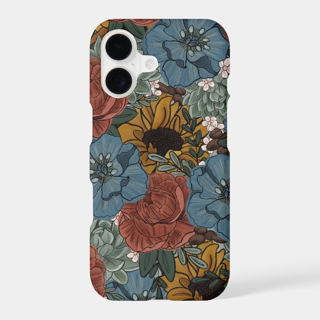 Coffee Bean Florals Phone Case (Back)