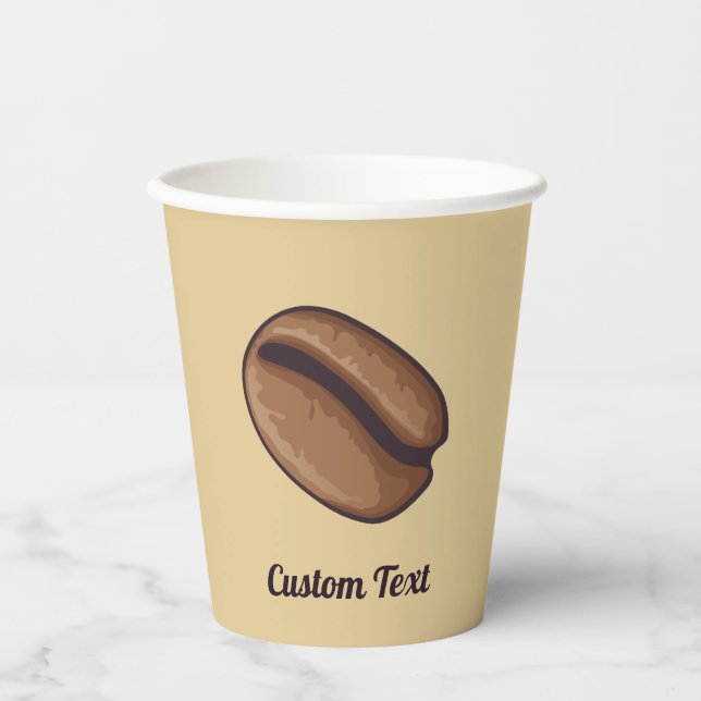 Coffee Bean Icon Paper Cups (Front)