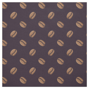 Coffee Bean Icon Pattern Fabric