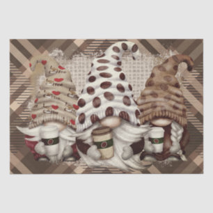 Coffee Bean Latte Gnomes Decoupage Tissue Paper
