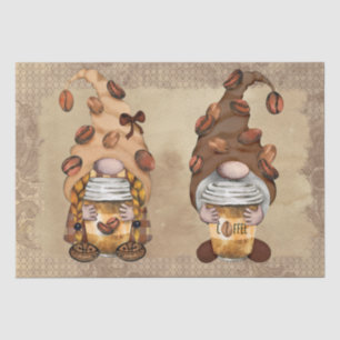 Coffee Bean Latte Gnomes Decoupage Tissue Paper
