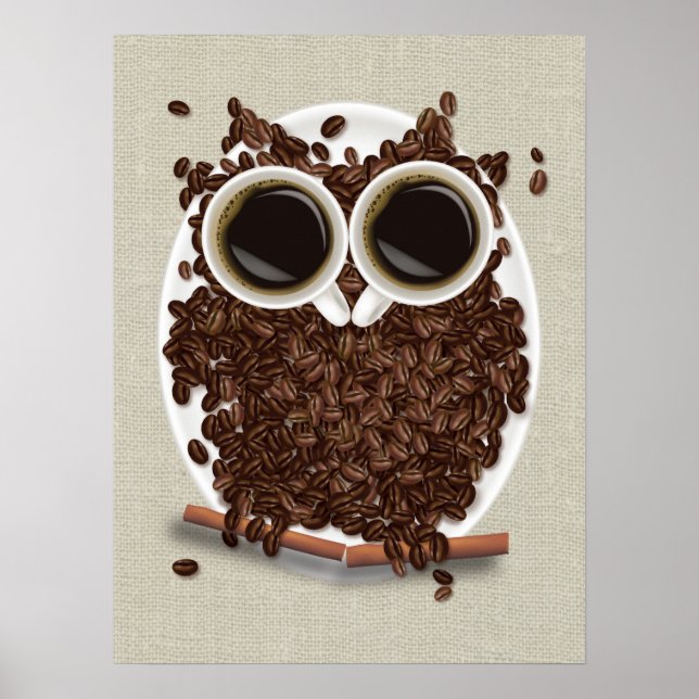 Coffee Bean Owl Poster Art (Front)