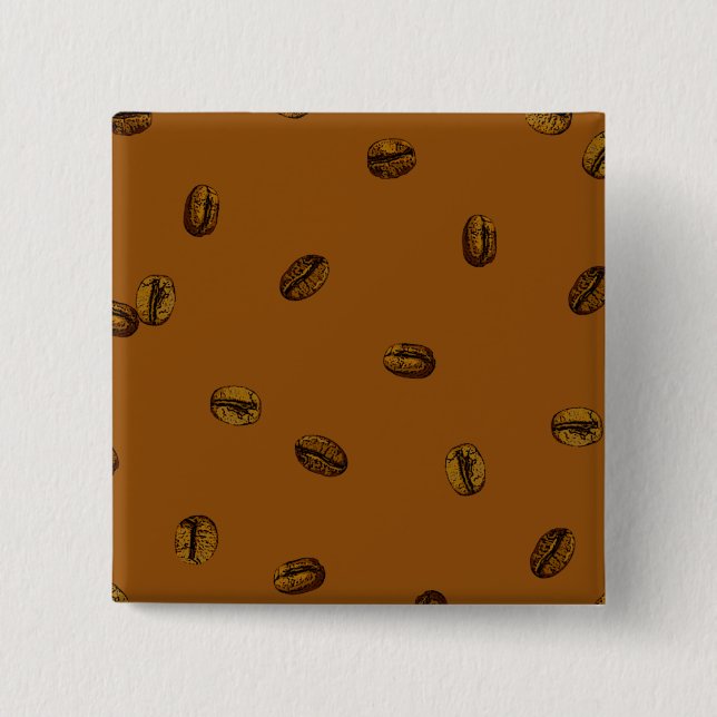Coffee Bean Pattern 15 Cm Square Badge (Front)