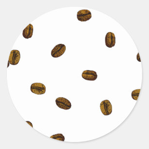 Coffee Bean Pattern Classic Round Sticker