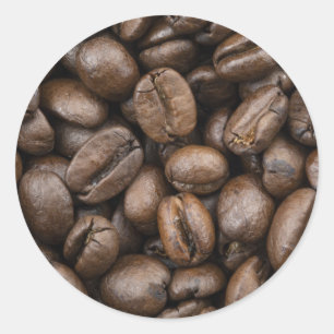 Coffee Bean Pattern Classic Round Sticker