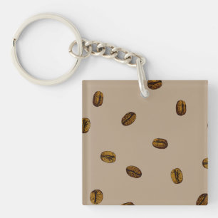 Coffee Bean Pattern Key Ring