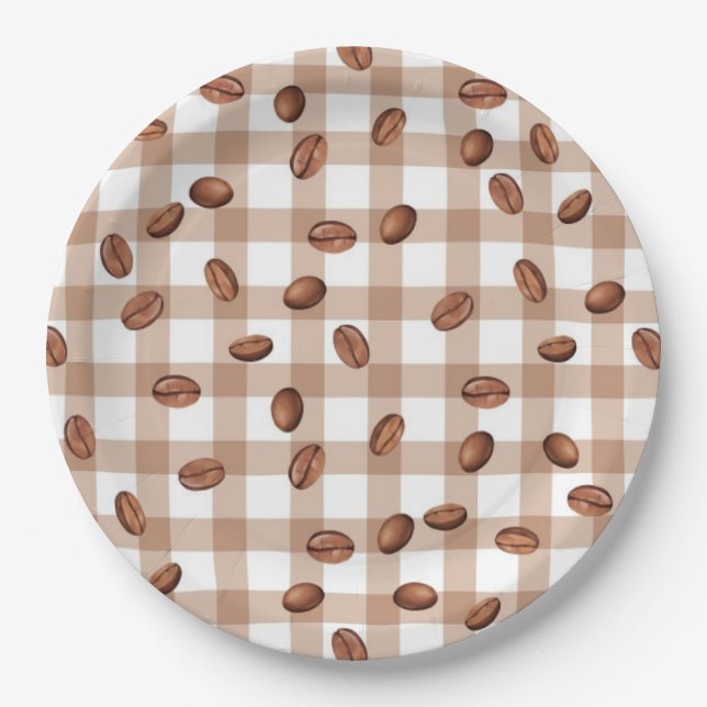  Coffee Bean Pattern Paper Plate (Front)