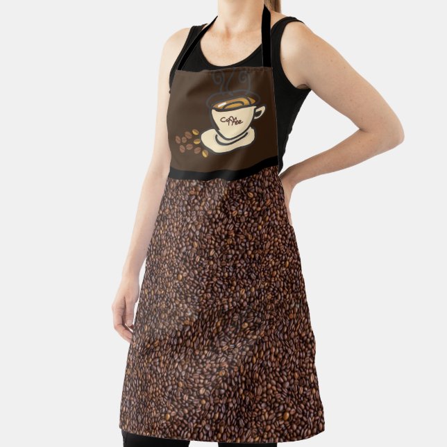 Coffee Bean Print / Coffee Lover Print-All-Over Apron (Insitu)
