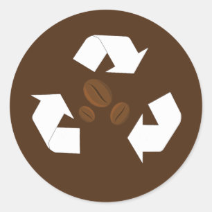 Coffee Bean Recycling Eco friendly Product Earth Classic Round Sticker