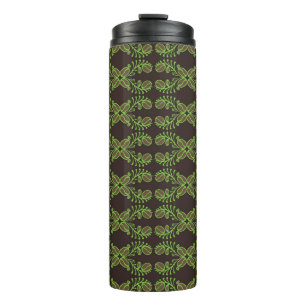 Coffee bean seamless pattern with ethnic motifs. V Thermal Tumbler