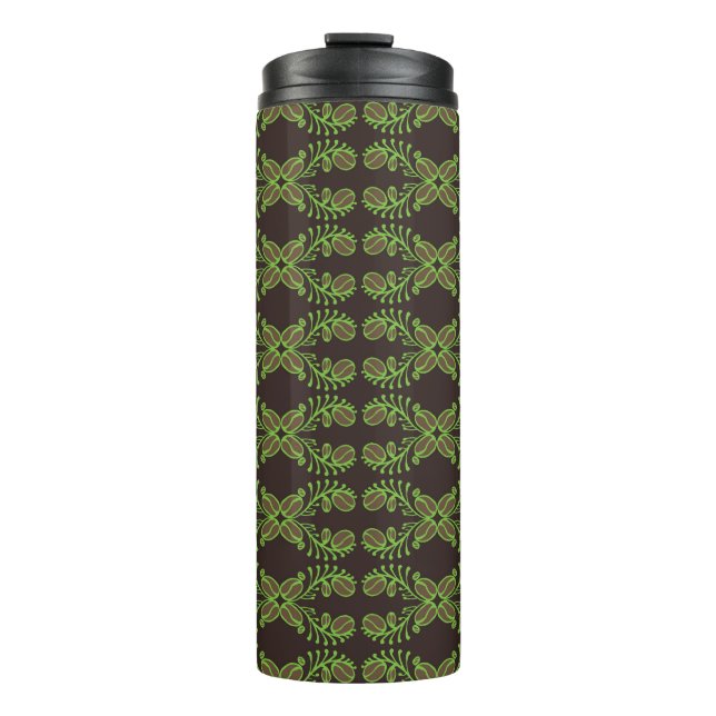 Coffee bean seamless pattern with ethnic motifs. V Thermal Tumbler (Front)