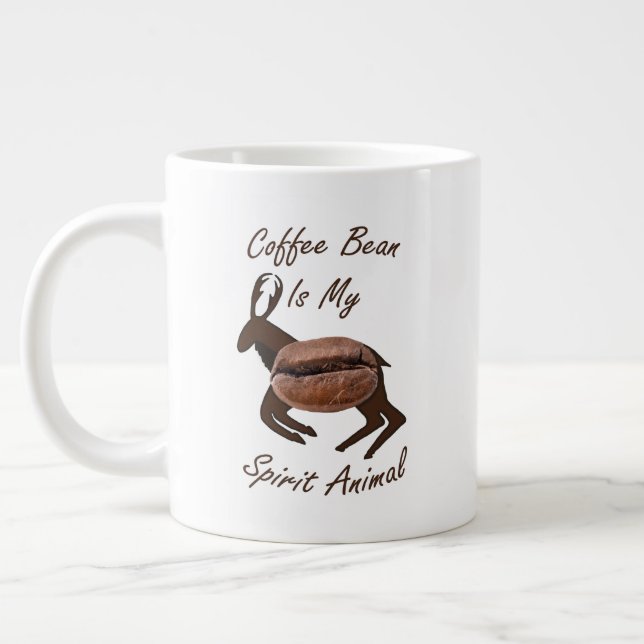 Coffee Bean Spirit Animal Large Coffee Mug (Left)