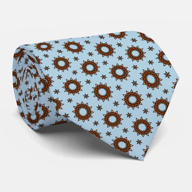 Coffee Bean Stars Neck Tie (Rolled)