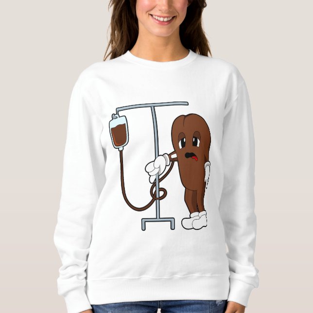 Coffee bean with Coffee pot Sweatshirt (Front)