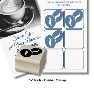 Coffee Beans - 1" Round - Loyalty Card Rubber Stamp
