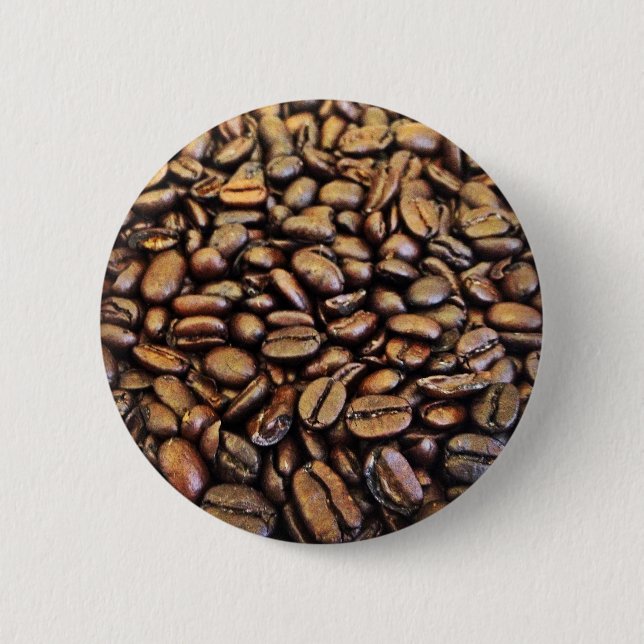 coffee beans 6 cm round badge (Front)