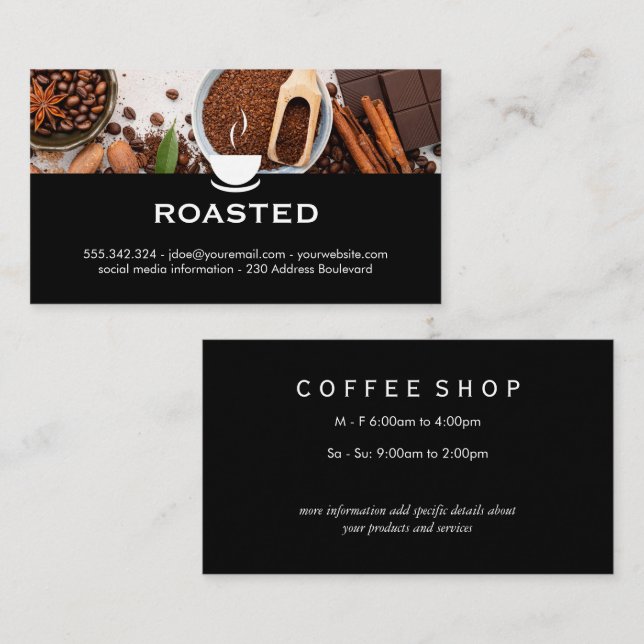 Coffee Beans and Accessories Business Card (Front/Back)