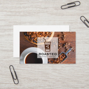 Coffee Beans and Cup of Coffee Business Card