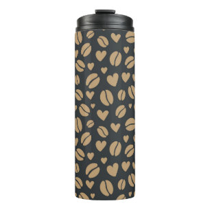 Coffee  Beans and Hearts Thermal Tumbler